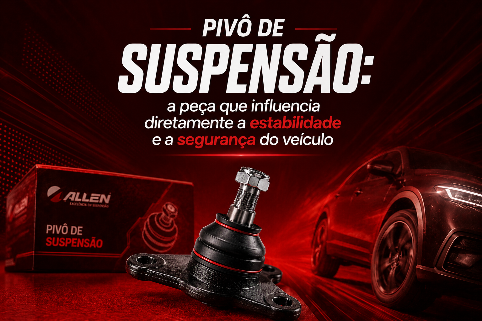 pivô de suspensão, suspensão automotiva, segurança veicular, estabilidade do veículo, dirigibilidade, desgaste do pivô, troca de pivô, manutenção da suspensão, folga na direção, ruídos na suspensão, desgaste irregular dos pneus, peças para suspensão, pivô Allen, suspensão Allen, aftermarket automotivo, controle e precisão, componentes de suspensão, segurança na direção, estabilidade em curvas, manutenção preventiva automotiva, pivô de suspensão Allen, sistema de suspensão, inspeção da suspensão, peças automotivas, reposição automotiva, segurança no trânsito, suspensão dianteira, direção automotiva, estabilidade e segurança, suspensão de qualidade.