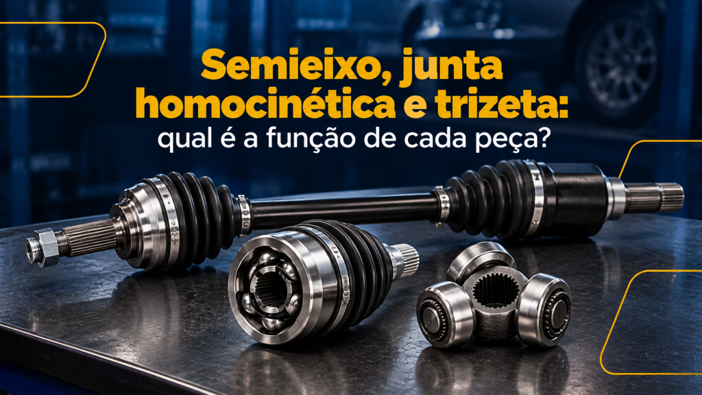 semieixo, junta homocinética, trizeta, sistema de transmissão, peças de transmissão, transmissão automotiva, semieixo ROC, junta homocinética ROC, trizeta ROC, ROC autopeças, reposição automotiva